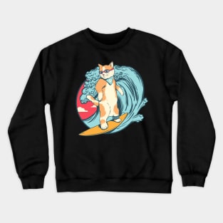 Cat surfing Crewneck Sweatshirt